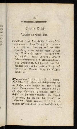 27-45, Fünfter Brief. - Sechster Brief.