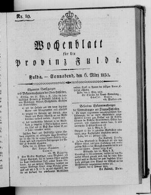 Nr. 10, Ausgabe vom 6. März 1830