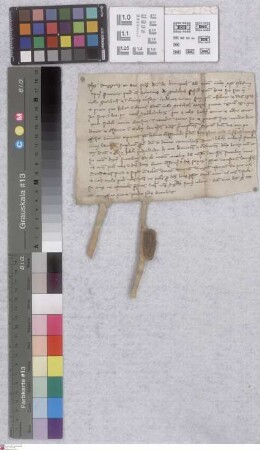 Mörlenbach: Ru .... und Otto Gebrüder Herren v. Crumbach gestatten ihrem Lehnsmann Heinrich v. Mörlenbach Güter daselbst dem Kloster Lorsch zu übe...