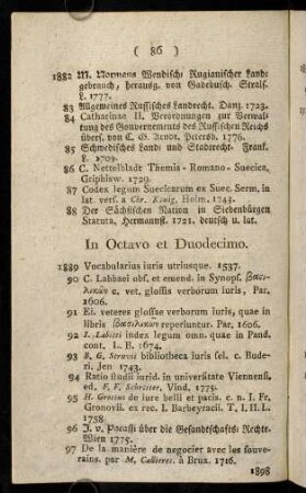 86-104, In Octavo et Duodecimo.