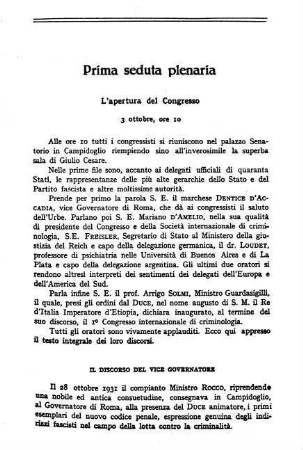 233-244, Prima seduta plenaria