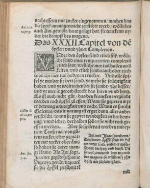 Das XXXII Capitel von de öpflen vnnd yhrer Complexion.