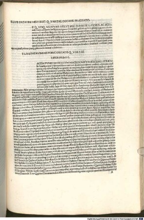 Historiae Romanae decades : mit den Periochae. Mit Widmungsbrief an Papst Paulus II. von Johannes Andreas de Buxis. [1-3], [3]