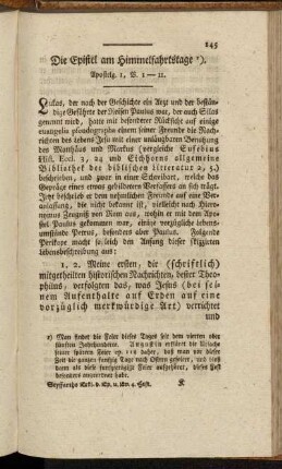 Die Epistel am Himmelfahrtstage. Apostelg. 1, V. 1-11