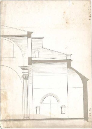 Bühlmann, Josef; Haus erhöht zur Straße - Basilika (Teilgrundriss)