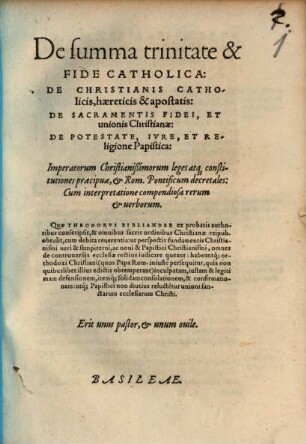 De summa trinitate et fide catholica