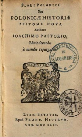 Flori Polonici Seu Polonicae Historiae Epitome Nova