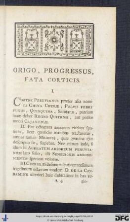 Origo, Progressus, Fata Corticis.