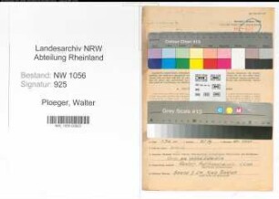 Entnazifizierung Walter Ploeger , geb. 26.04.1905 (Angestellter)