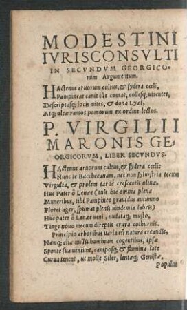 P. Virgilii Maronis Georgicorum, Liber Secundus.