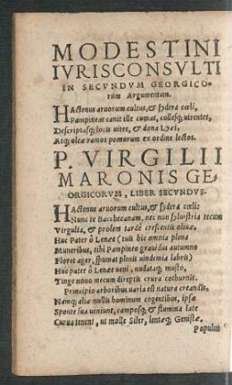 P. Virgilii Maronis Georgicorum, Liber Secundus.
