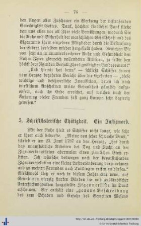 5. Schriftstellerische Thätigkeit. Ein Justizmord