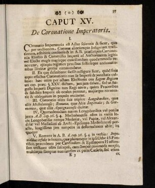 37-44, Caput XV. De Coronatione Imperatoris.