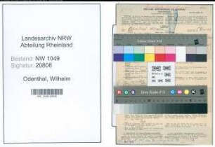 Entnazifizierung Wilhelm Odenthal , geb. 24.07.1894 (Schaffner)