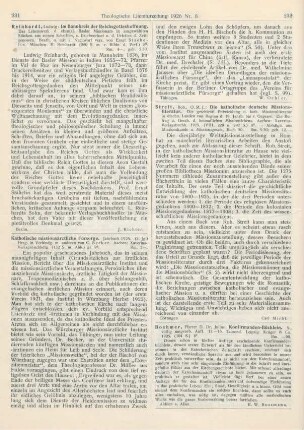 232 [Rezension] Streit, Robert, Die katholische deutsche Missionsliteratur