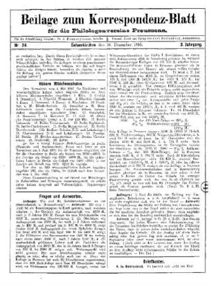 Fragen und Antworten : Beilage zum Korrespondenz-Blatt für die Philologenvereine Preussens