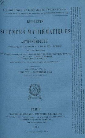 Tome VII. - Septembre 1883.