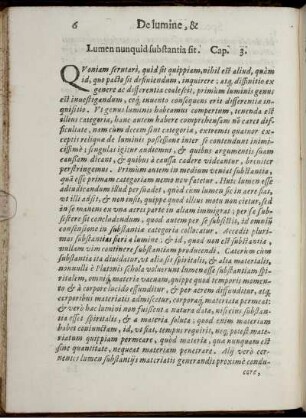 Lumen nunquid substantia sit. Cap. 3.