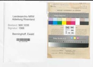Entnazifizierung Ewald Benninghoff , geb. 26.03.1903 (Schlosser)
