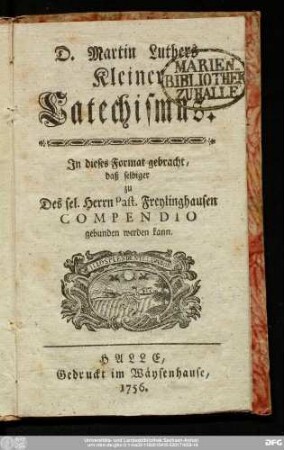 D. Martin Luthers Kleiner Catechismus
