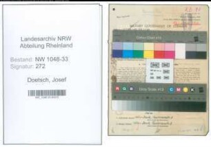 Entnazifizierung Josef Doetsch , geb. 28.04.1909 (Ingenieur)
