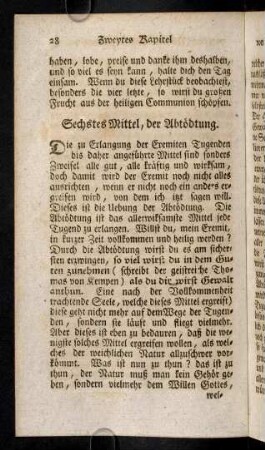 28-31, Sechstes Mittel, der Abtödtung