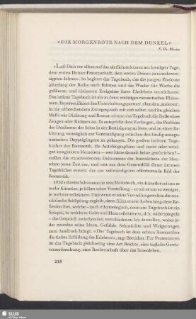 «Die Morgenröte Nach Dem Dunkel»