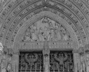 Puerta del Perdón — Maria übergibt eine Kasel an Ildefonso