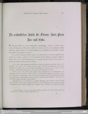 Die westindischen Inseln St. Thomas, Haiti, Porto Rico und Cuba