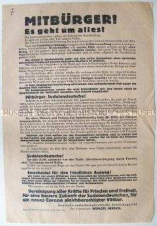 Sonderdruck der Deutschen sozialdemokratischen Arbeiterpartei zur Parlamentswahl in der Tschechoslowakei 1935