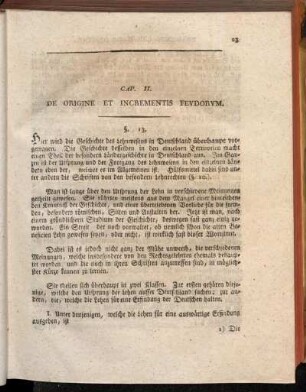 Cap. II. De Origine Et Incrementis Fevdorvm.