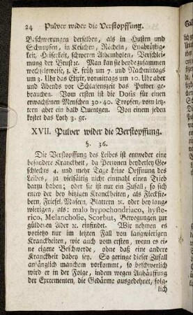 XVII. Pulver wider die Verstopffung.