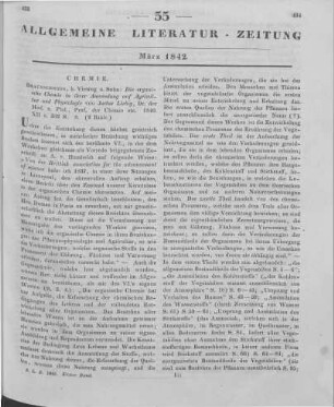 Liebig, J.: Die organische Chemie in ihrer Anwendung auf Agricultur und Physiologie. Braunschweig: Vieweg 1840