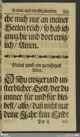 Gebet umb ein geruhiges Alter