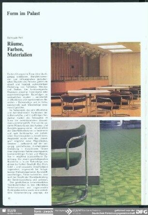 Räume, Farben, Materialien : Form im Palast