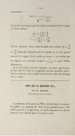 Note sur la question 924.