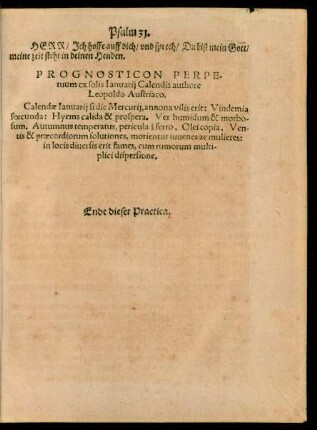 Prognosticon Perpetuum ex solis Ianuarii Calendis authore Leopoldo Austriaco.