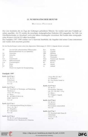 13. Numismatischer Befund
