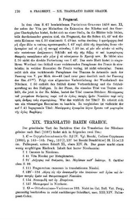 XIX. Translatio Barim Graece