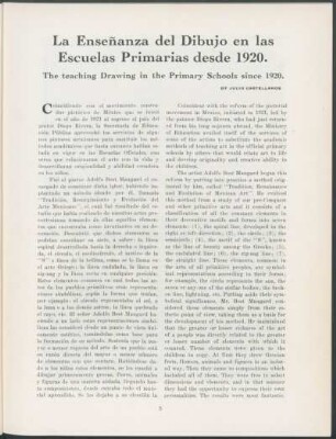 La Enseñanza del Dibujo en las Escuelas Primarias desde 1920.