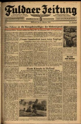 Ausgabe vom Mittwoch, den 11. Oktober 1944.