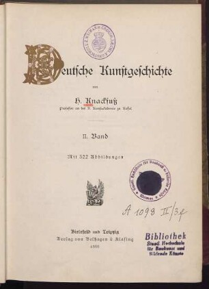 Bd. 2: Deutsche Kunstgeschichte