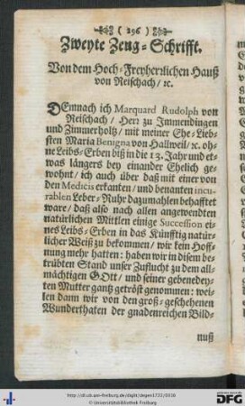 Zweyte Zeug-Schrifft.