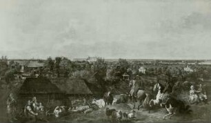 Ansicht von Ujazdow und Lazienki (Panorama der südlichen Vororte Warschaus, von S in Richtung Weichsel gesehen)