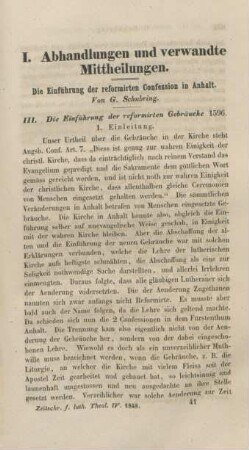 633-690 Die Einführung der reformirten Confession in Anhalt : dritter Artikel