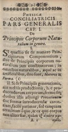 PHYSICAE CONCILIATRICIS PARS GENERALIS