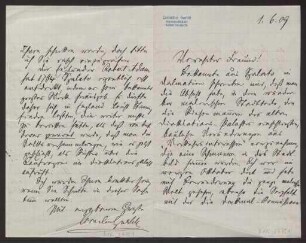 Schreiben an Hermann Muthesius (Brief)