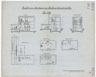 Technische Zeichnung : Projekt zum Neubau einer Mahl- und Schneidemühle