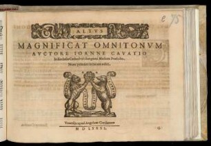 Giovanni Cavaccio: Magnificat omnitonum. Altus