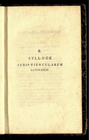 II. Sylloge Scriptiuncularum Latinarum.